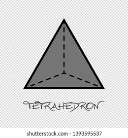 Tetrahedron 3D Shape - Vector Illustration - Isolated On Transparent Background