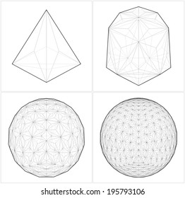 From Tetrahedron To The Ball Sphere Lines Vector 38