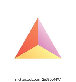 Tetrahedron. Editable vector icon, coloured.