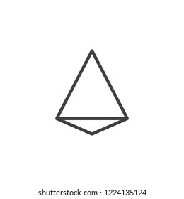 Tetrahedron geometrical figure outline icon. linear style sign for mobile concept and web design. Triangle tetrahedron geometric shape simple line vector icon. Symbol, logo illustration. Pixel perfect