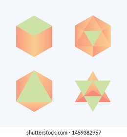 gradiente de geometría tetrahedron 10