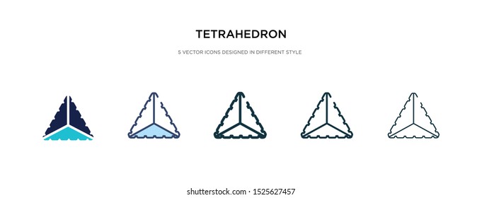 tetrahedron icon in different style vector illustration. two colored and black tetrahedron vector icons designed in filled, outline, line and stroke style can be used for web, mobile, ui