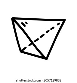 tetrahedron line vector doodle simple icon design