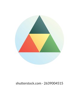 Tetrahedron net. Editable vector icon, coloured.