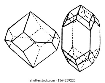 Se indica la combinación de muestras de tetraedro, que hace cuatro ejes plegables y los lados inferior y superior, dibujo de línea vintage o ilustración de grabado.