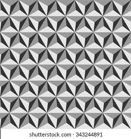 Tetrahedrons pattern vector, abstract geometric pattern in shades of grey, studs pattern