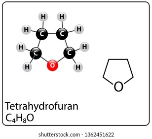 Tetrahydrofuran Molecule Structure