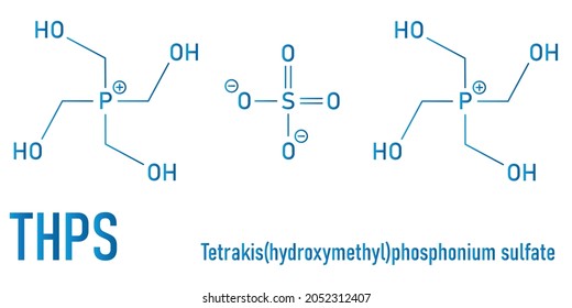 tetrakis(hydroxymethyl)phosphonium sulfate (THPS) biocide molecule. Skeletal formula. svg