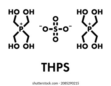 tetrakis(hydroxymethyl)phosphonium sulfate (THPS) biocide molecule. Skeletal formula. svg