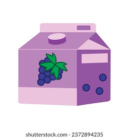 tetrapack box grape beverage isolated