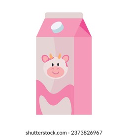 tetrapack box milk flavor isolated illustration