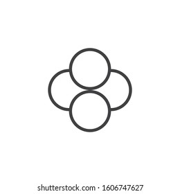 Tetraphosphorus molecular structure line icon. linear style sign for mobile concept and web design. White phosphorus chemical formula outline vector icon. P4 symbol, logo illustration. Vector graphics