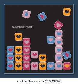 Tetris background with hearts. EPS10 vector file organized in layers for easy editing. 