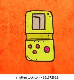 Tetris. Cute Hand Drawn Vector illustration, Vintage Paper Texture Background