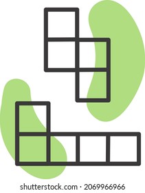 Tetris game, illustration, vector, on a white background.