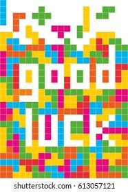 Tetris game, vector image, Good luck