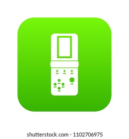 Tetris icon digital green for any design isolated on white vector illustration