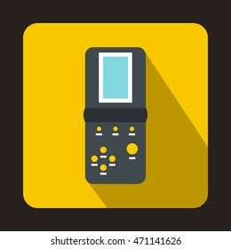 Tetris icon in flat style with long shadow. Play symbol