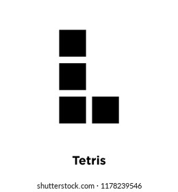 Tetris icon vector isolated on white background, logo concept of Tetris sign on transparent background, filled black symbol