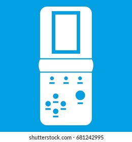 Tetris icon white isolated on blue background vector illustration