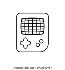 Tetris line icon. Simple style retro game poster background symbol. Logo design element. T-shirt printing. Vector for sticker.