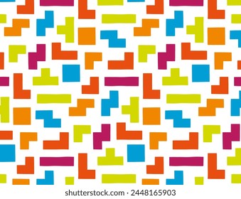 Tetris pattern on a white background. vector pattern game, design for paper and textiles. fun design for kids