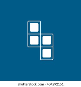 Tetris Portable Game Flat Icon On Blue Background