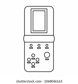 Tetris portable game icon in outline style isolated on white background