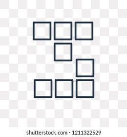 Tetris vector outline icon isolated on transparent background, high quality linear Tetris transparency concept can be used web and mobile