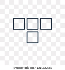 Tetris vector outline icon isolated on transparent background, high quality linear Tetris transparency concept can be used web and mobile