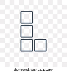 Tetris vector outline icon isolated on transparent background, high quality linear Tetris transparency concept can be used web and mobile