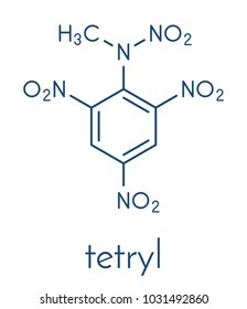 Tetryl explosive molecule. Skeletal formula.
