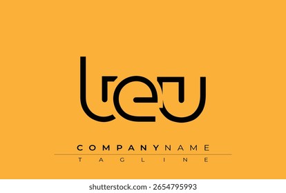 Diseño de carta abstracta TEU. Diseño moderno del logotipo del negocio con tipografía Abstractas y estilo contemporáneo