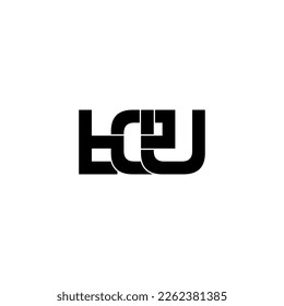 teu typography letter monogram logo design