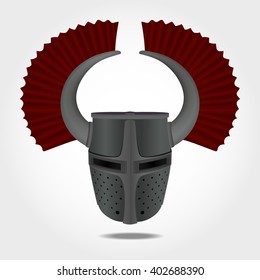 Teutonic helmet, knight helmet, horned helmet 