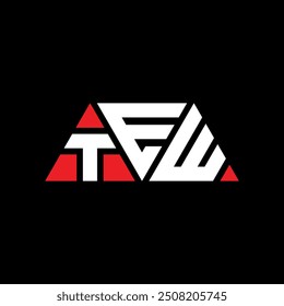 Diseño del logotipo de la letra del triángulo de TEW con la forma del triángulo. Monograma del diseño del logotipo del triángulo de TEW. PLANTILLA de logotipo de Vector triangular TEW con color rojo. Logotipo triangular de TEW Diseño simple, elegante y lujoso.