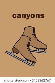 tex card skates on a brown background