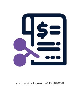 tex deduction dual tone icon. Sleek and modern vector icon for websites, mobile apps, marketing materials, and corporate design. Fully scalable and ready to use.