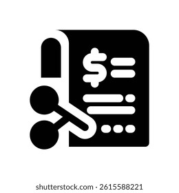 tex deduction glyph icon. Strong and solid vector icon for websites, mobile interfaces, presentations, and visual branding. High quality and easy to edit.