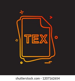 TEX file type icon design vector