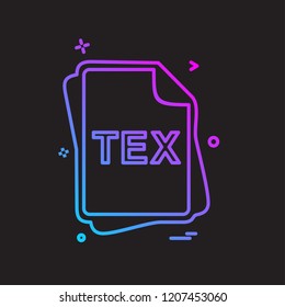 TEX file type icon design vector