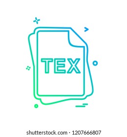 TEX file type icon design vector