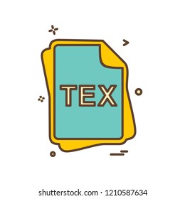 TEX file type icon design vector