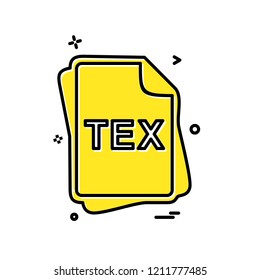 TEX file type icon design vector