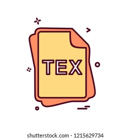 TEX file type icon design vector
