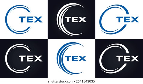 Logotipo de TEX. Diseño T E X. Letra TEX blanca. TEX, diseño de logo de letra TEX. Diseño del logotipo de la letra X en ORO,