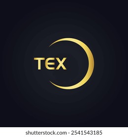 Logotipo de TEX. Diseño T E X. Letra TEX blanca. TEX, diseño de logo de letra TEX. Diseño del logotipo de la letra X en ORO,