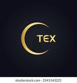 TEX logo. T E X design. White TEX letter. TEX, T E X letter logo design. T E X letter logo design in GOLD,