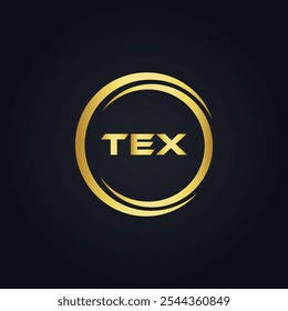 Logotipo de TEX. Diseño T E X. Letra TEX blanca. TEX, diseño de logo de letra TEX. Diseño del logotipo de la letra X en ORO,