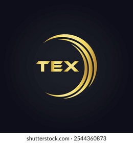 Logotipo de TEX. Diseño T E X. Letra TEX blanca. TEX, diseño de logo de letra TEX. Diseño del logotipo de la letra X en ORO,